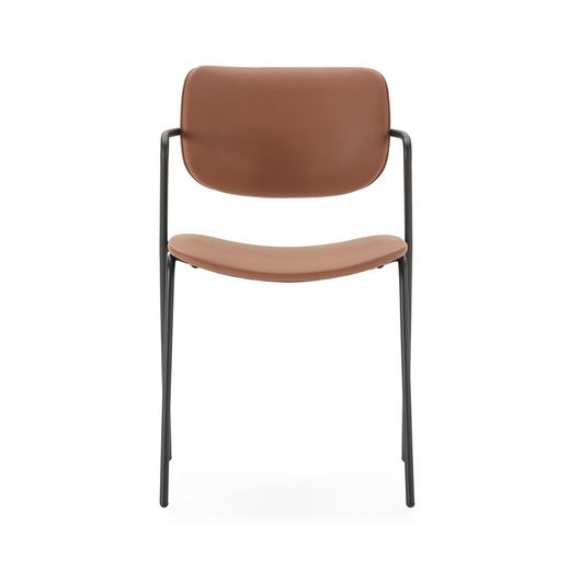 Sedia, 49 x 55 x 79 cm, in ecopelle colore terracotta | Collezione Mayka