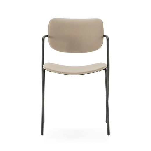 Sedia, 49 x 55 x 79 cm, in ecopelle colore topo | Collezione Mayka
