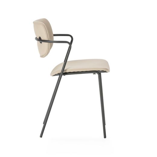 Sedia, 49 x 55 x 79 cm, in ecopelle colore topo | Collezione Mayka