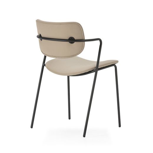 Sedia, 49 x 55 x 79 cm, in ecopelle colore topo | Collezione Mayka