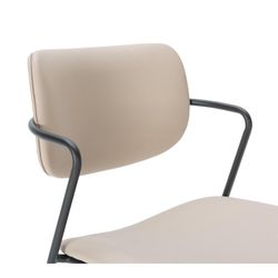 Sedia, 49 x 55 x 79 cm, in ecopelle colore topo | Collezione Mayka