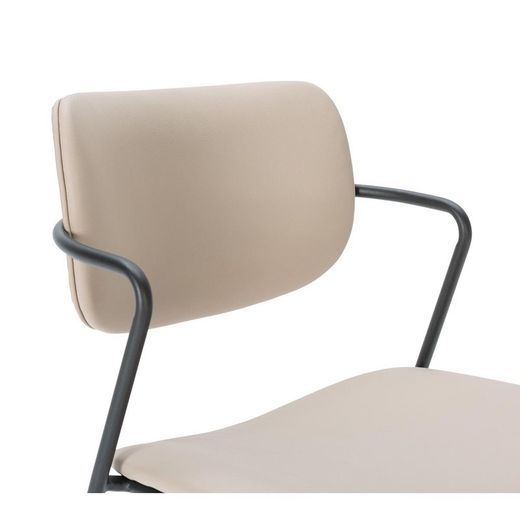 Sedia, 49 x 55 x 79 cm, in ecopelle colore topo | Collezione Mayka