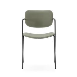 Sedia, 49 x 55 x 79 cm, in ecopelle verde | Collezione Mayka