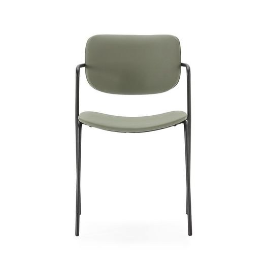 Sedia, 49 x 55 x 79 cm, in ecopelle verde | Collezione Mayka