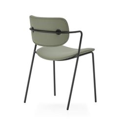 Sedia, 49 x 55 x 79 cm, in ecopelle verde | Collezione Mayka