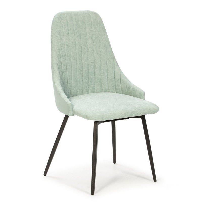 Silla, 50 x 54 x 90 cm, de tejido y metal en turquesa y negro  | Colección Elma