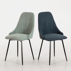 Silla, 50 x 54 x 90 cm, de tejido y metal en turquesa y negro  | Colección Elma