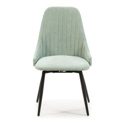 Silla, 50 x 54 x 90 cm, de tejido y metal en turquesa y negro  | Colección Elma