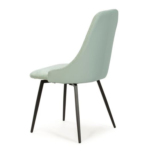 Silla, 50 x 54 x 90 cm, de tejido y metal en turquesa y negro  | Colección Elma