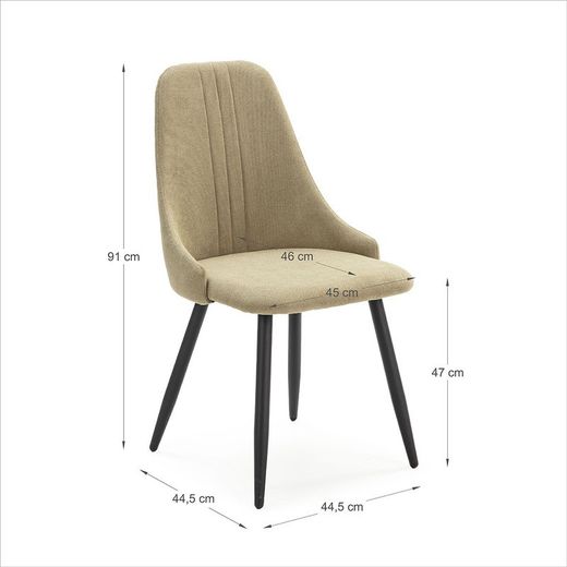 Sedia, 50 x 57 x 91 cm, in tessuto verde | Collezione Mani