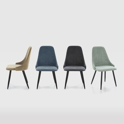Sedia, 50 x 57 x 91 cm, in tessuto verde | Collezione Mani