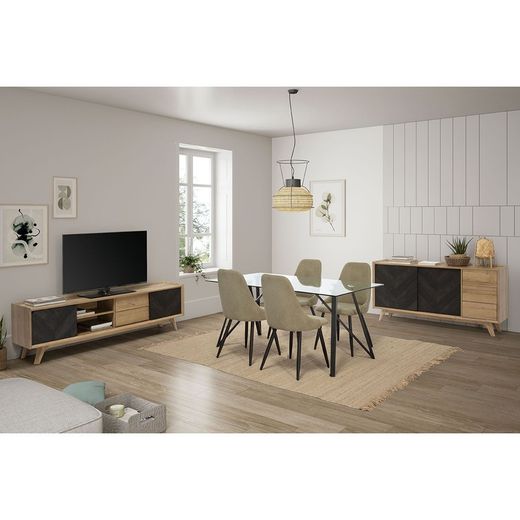 Sedia, 50 x 57 x 91 cm, in tessuto verde | Collezione Mani