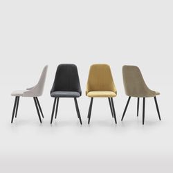 Silla, 50 x 57 x 91 cm, de tejido y metal en gris  | Colección Mani