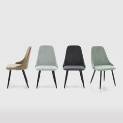 Silla, 50 x 57 x 91 cm, de tejido y metal en gris  | Colección Mani