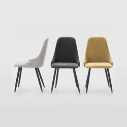 Sedia, 50 x 57 x 91 cm, in tessuto e metallo grigio e nero | Collezione Mani
