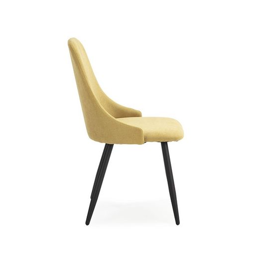 Silla, 50 x 57 x 91 cm, de tejido y metal en mostaza y negro | Colección Mani