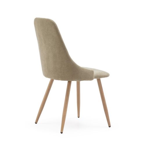 Sedia, 50 x 57 x 91 cm, in tessuto e metallo, verde e naturale | Collezione Seul