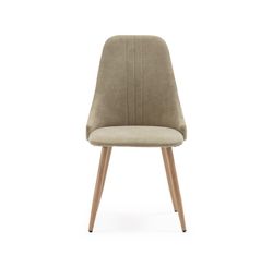 Sedia, 50 x 57 x 91 cm, in tessuto e metallo, verde e naturale | Collezione Seul