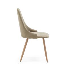 Sedia, 50 x 57 x 91 cm, in tessuto e metallo, verde e naturale | Collezione Seul