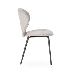 Sedia, 50 x 57,5 x 83 cm, in ecopelle beige | Collezione Maura