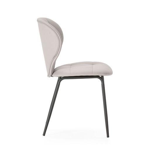 Sedia, 50 x 57,5 x 83 cm, in ecopelle beige | Collezione Maura
