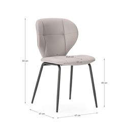 Sedia, 50 x 57,5 x 83 cm, in ecopelle beige | Collezione Maura