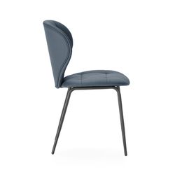 Sedia, 50 x 57,5 x 83 cm, in ecopelle grigio scuro | Collezione Maura