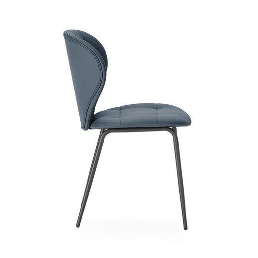 Sedia, 50 x 57,5 x 83 cm, in ecopelle grigio scuro | Collezione Maura