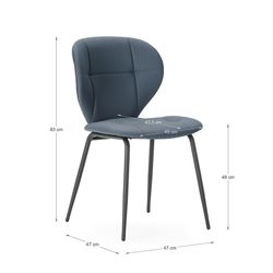 Sedia, 50 x 57,5 x 83 cm, in ecopelle grigio scuro | Collezione Maura