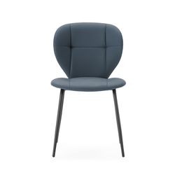 Sedia, 50 x 57,5 x 83 cm, in ecopelle grigio scuro | Collezione Maura