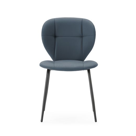Sedia, 50 x 57,5 x 83 cm, in ecopelle grigio scuro | Collezione Maura