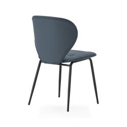 Sedia, 50 x 57,5 x 83 cm, in ecopelle grigio scuro | Collezione Maura