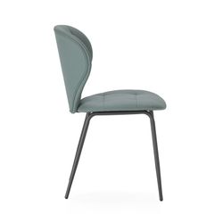 Sedia, 50 x 57,5 x 83 cm, in pelle sintetica verde | Collezione Maura