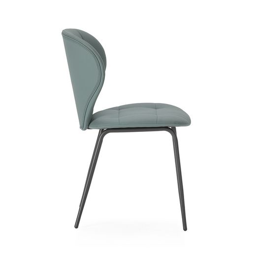 Sedia, 50 x 57,5 x 83 cm, in pelle sintetica verde | Collezione Maura