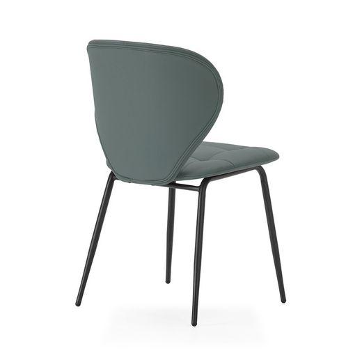 Sedia, 50 x 57,5 x 83 cm, in pelle sintetica verde | Collezione Maura