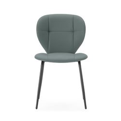 Sedia, 50 x 57,5 x 83 cm, in pelle sintetica verde | Collezione Maura
