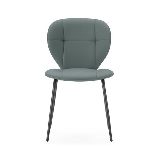Sedia, 50 x 57,5 x 83 cm, in pelle sintetica verde | Collezione Maura