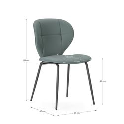 Sedia, 50 x 57,5 x 83 cm, in pelle sintetica verde | Collezione Maura