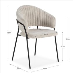Sedia, 51,5 x 60 x 76 cm, in tessuto bianco | Collezione Leticia