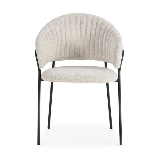 Sedia, 51,5 x 60 x 76 cm, in tessuto bianco | Collezione Leticia