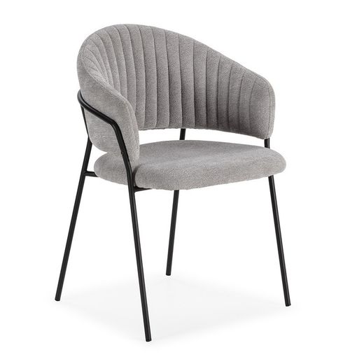 Sedia, 51,5 x 60 x 76 cm, in tessuto grigio | Collezione Leticia