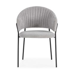 Sedia, 51,5 x 60 x 76 cm, in tessuto grigio | Collezione Leticia