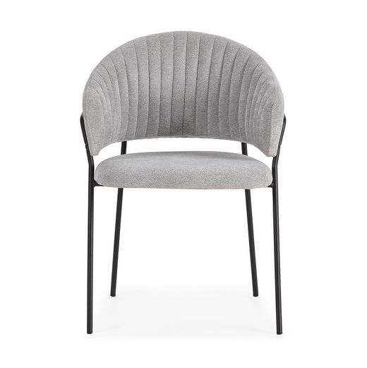 Sedia, 51,5 x 60 x 76 cm, in tessuto grigio | Collezione Leticia