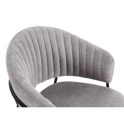 Sedia, 51,5 x 60 x 76 cm, in tessuto grigio | Collezione Leticia