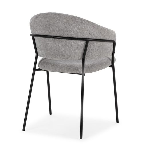Sedia, 51,5 x 60 x 76 cm, in tessuto grigio | Collezione Leticia