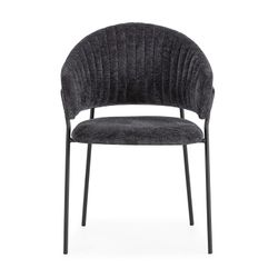 Sedia, 51,5 x 60 x 76 cm, in tessuto grigio scuro | Collezione Leticia