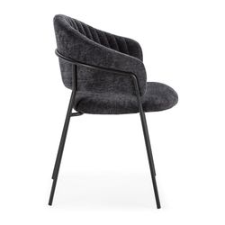 Sedia, 51,5 x 60 x 76 cm, in tessuto grigio scuro | Collezione Leticia