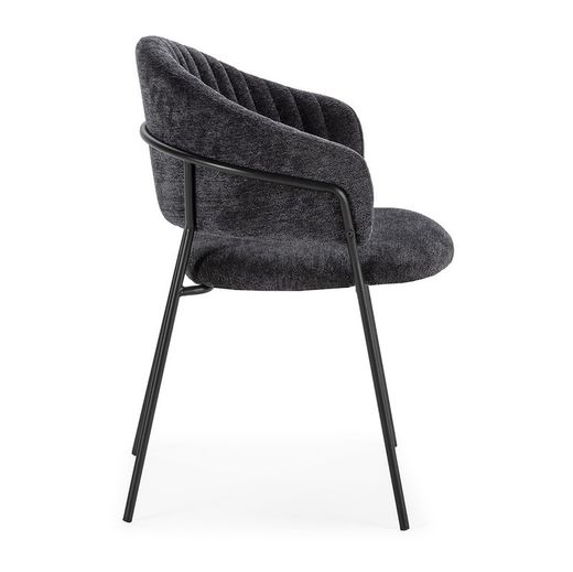 Sedia, 51,5 x 60 x 76 cm, in tessuto grigio scuro | Collezione Leticia