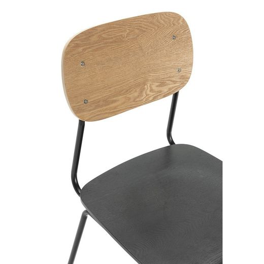 Sedia, 53,5 x 47 x 84,5 cm, in legno naturale e nero | Collezione Aira