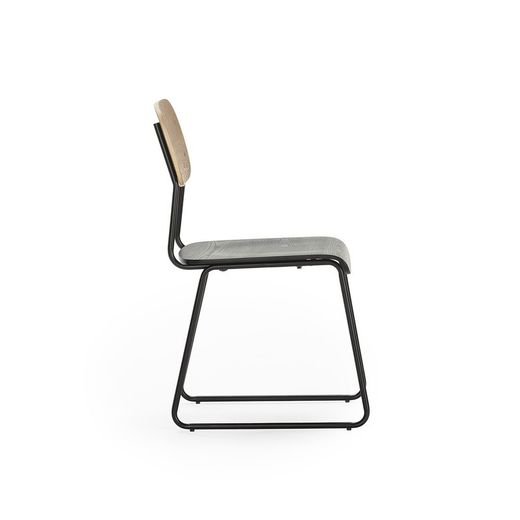 Sedia, 53,5 x 47 x 84,5 cm, in legno naturale e nero | Collezione Aira